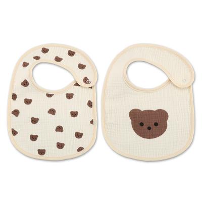 China Customization 2pcs/set cotton baby bibs antibacterial organic quality waterproof baby drool muslim bibs cotton for sale