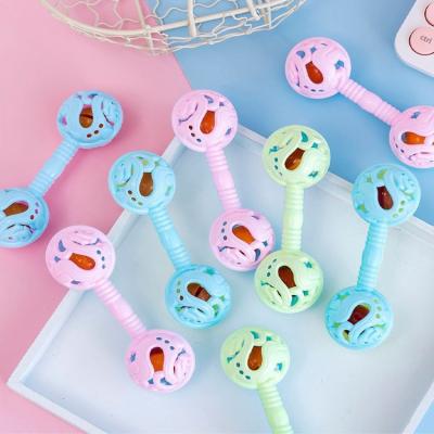 China Baby Musical Hand Clapper Bells Infants Grasp Rattles Double Headed Bag Small Bells Toys Early Education Handheld Enlightenment Gift for sale