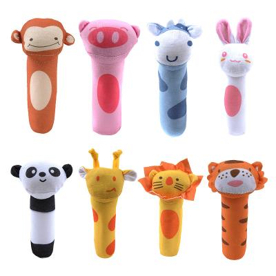 China Eco-Friendly/Non-toxi Baby Hand Rattle Plush Toy Stuffed Toy Hand Rattle Cartoon Animal Hand Rattle Crochet Rocking Stick for sale