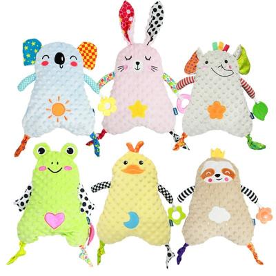 China 100% Eco-friendly/Non-toxi baby can get into the pacifier towel baby coax sleep doll baby bean velvet pacifier toy for sale