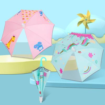 China New farm umbrella children's cartoon long handle automatic transparent kindergarten primary school children's umbrella for sale