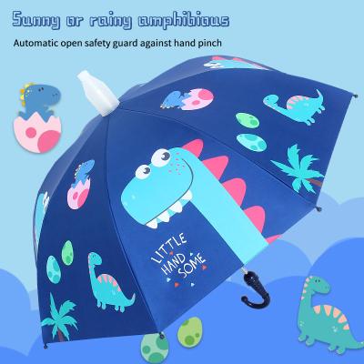 China Minimalist Hot Glue Black Sunny Umbrella Lovely Semi-automatic And Rainy Cartoon Kids Umbrella Children's Umbrella With Logo for sale