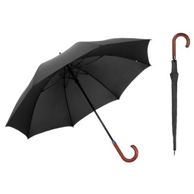 China New large farmhouse long handle umbrella golf umbrella advertising solid wood double double logo for sale