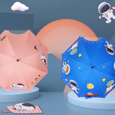 China Creative Minimalist Sunny Straight Umbrella Rod Safety Umbrella Children's Anti Pinch Umbrella Customization for sale