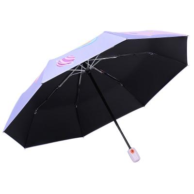 China Lovely Cartoon Farm Umbrella Children Sun Umbrella Black Automatic Glue Kids Gift Sunny And Rainy Umbrella for sale