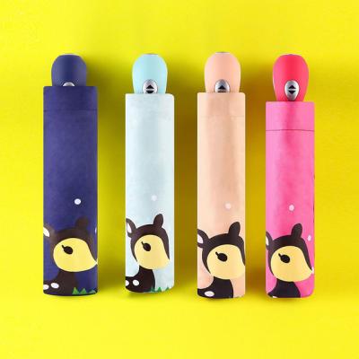 China New Black Glue Farm Sunny Children's Umbrella Lovely Automatic Folding Umbrella And Rainy Cartoon Children's Umbrella With Logo for sale