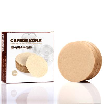 China CAFEDEKONA 100 PCS Round Coffee Filter Paper Stocked Coffee Maker Filters Strainer Replacement Filters For Coffee Maker for sale