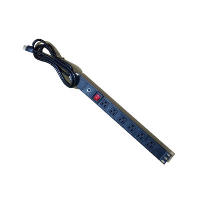 China 1U 15A 6 Way Metered High Power Rack America USA Type PDU for Cabinet 19 LT-USA(15)N1006WGZKPB for sale