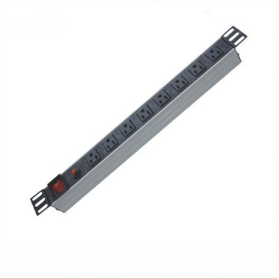 China Industrial US type 8 way PDU socket with reset button and surge protector for sale