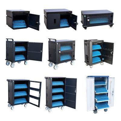 China Office School Multimedia Machine Manufacturer SPCC 10 16 20 32 40 60 80 Ways Mobile Phone Chromebook Laptop Tablet Charging Cart Trolley Cabinet for School for sale