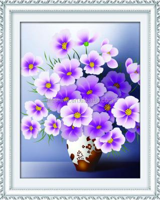 China Realistic DIY Diamond Painting Crystal Flower Vase Beautiful Painting Designs For Wall Deco for sale