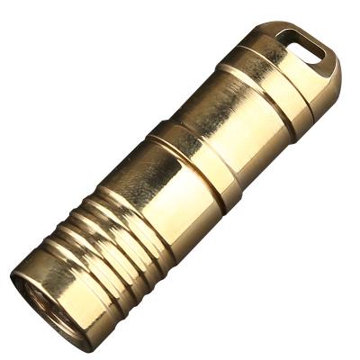 China Emergency Lighting And Circuitry Design Rechargeable Mini Edc Led Tactical Brass Flashlight for sale