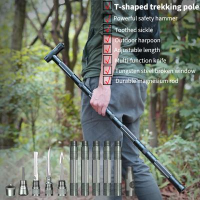 China Outdoor Camping Hiking Travelling Walking Poles Outdoor Camping Defense Stick Safety Multi-Functional Home Rod Hiking Survival Tool for sale