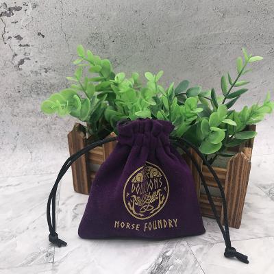 China Custom Jewelry Store Velvet Bags Small Jewelry Pouch Velvet Drawstring Bag for sale