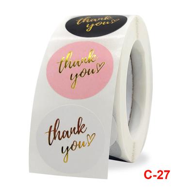 China Waterproof Hot Sale Personalized Transparent Gold Thank You Stickers for sale