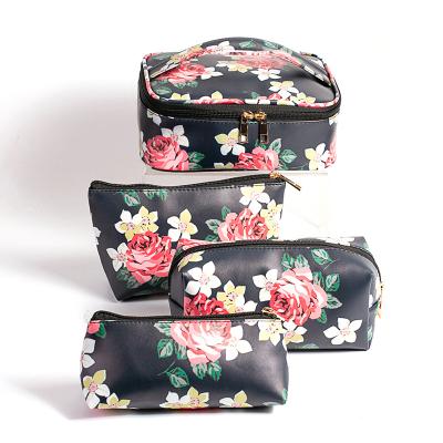 China Fashion Custom Vegan Leather Travel Make Up Bag Organizer Toiletries Bag Luxury Cosmetic Makeup Bag for sale