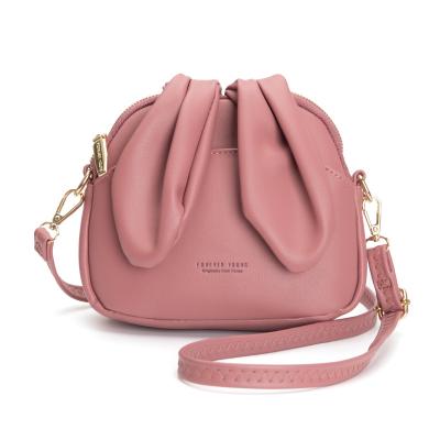 China Cute Fashion Design Rabbit Ear Girls Handbag Ladies Clutch Shoulder Bag Mobile Phone Bag for sale