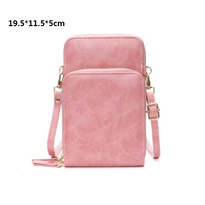 China Best Used Daily Selling Smooth Phone Wallet PU Leather Shoulder Phone Cross - Body Bag Women Fashion Cell Phone Bags for sale