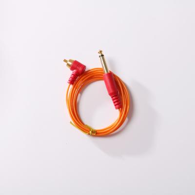 China Tattoo Shops & Hot Selling Orange Tattoo School Tattoo Clip Cord Slicone RCA Plug Power Supply Cable Cord for sale