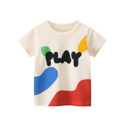 China Wholesale High Quality Anti-Shrink Cartoon Print Kids Shorts Sleeve 100 Cotton Boys Kids T-Shirt for sale