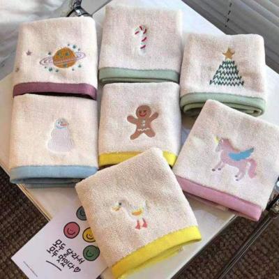 China Wholesale Antimicrobial Children's Baby 100% Cotton Cartoon Towel Bath Towel Face Towel for sale