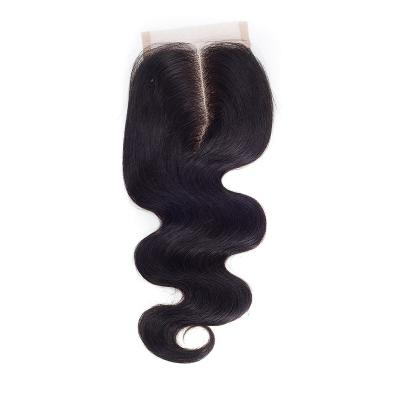 China Body Wave New Style Body Wave 100% Hand Made Hair 13*4 Lace Up Closure 16inch In 2022 for sale