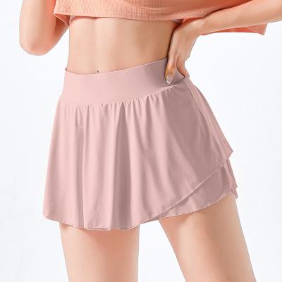 China Sporting clothing manufacturers large fitness badminton tennis running gear skirt sexy dry double skirt women's breathable platform for sale