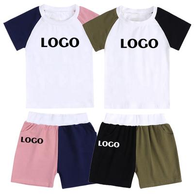 China Breathable Hot Selling Summer Kids Girl And Boy Clothing Set Two Piece With Shirt Pant Set Baby Label Clothing Custom Suits for sale