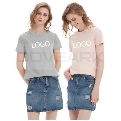 China Anti-Wrinkle Screen Printing Short Sleeves 100% Premium Cotton Custom Printed Women Custom T-Shirt With Your Logo Gold Design for sale