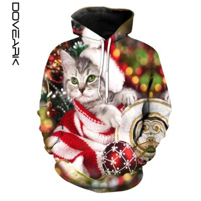 China Anti-pilling 3D Printed Loose Women Christmas Hoodies for sale