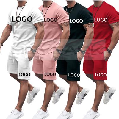 China Wholesale New Summer Breathable Men's Casual Shorts Sets Short Sleeve T-shirt Shorts Solid Men's Tracksuit Brand Clothing Sets 2 Piece Sets for sale