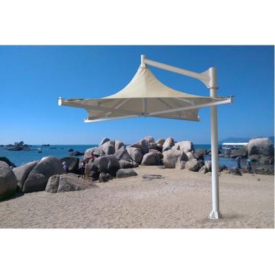 China Modern Outdoor Waterproof Stainless Steel Patio Umbrella Side Mail Umbrella Membrane Fabric High Tension PVDF Outdoor Patio Umbrellas for sale