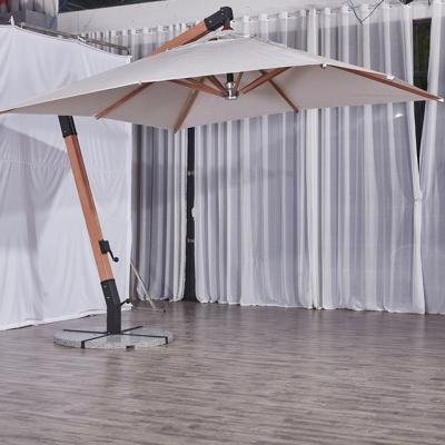 China Modern Outdoor Wooden Garden Patio Hanging Aluminum Umbrella for sale