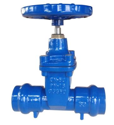 China PN16 General Ductile Iron Plug Ends Resilient Seat Gate Valves For PVC Pipe DN50-DN315 for sale