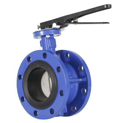 China Factory price general cast iron malleable nodular double flanged PN10/16 ANSI150 DN100 4inch concentric centerlined butterfly valve for sale