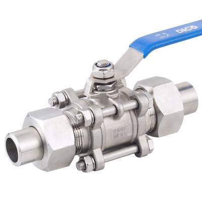 China General Industrial 3PC Stainless Steel Ball Valve With Union Connection for sale