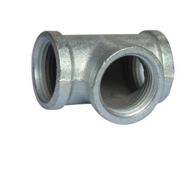 China Piping System Galvanized Iron Fit Pipe Bsp NPT Threaded Malleable Iron Piping Materials Galvanized Steel Pipe Fittings Tee for sale