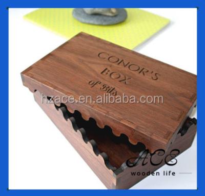 China Europe Gift Wooden Case Customized Black Walnut Keepsake Box Keepsake Lock Box With Laser Logo Solid Wood Case for sale