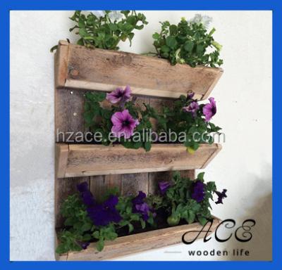 China Europe Nautral Wooden Crate Potted Plant Box Wall Planter For Flower for sale