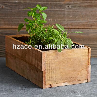 China Europe Nautral Wooden Crate Potted Plant Box Wooden Flower Pot for sale