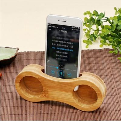 China PORTABLE Wooden Microphone Stand Bamboo Phone Speakers for sale