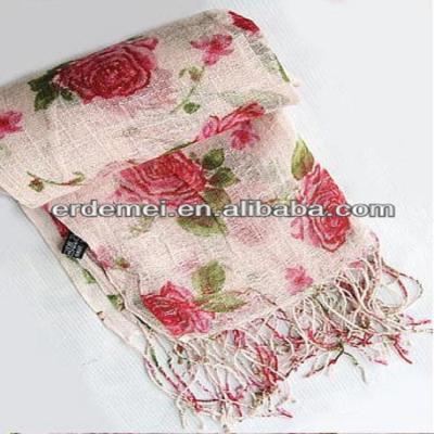 China Decoration/gift/Hot Rose pattern scarf/floral scarf hijab for sale