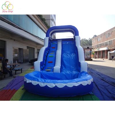 China Best Plato 0.55mm PVC Tarpaulin Inflatable Slides Backyard Water Slide Outdoor Inflatable Water Slide With Pool for sale