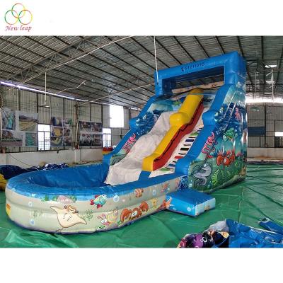 China World's Best Plato 0.55mm PVC Tarpaulin Sea World Inflatable Water Pool Slide Inflatable Combo Slide Pool for sale