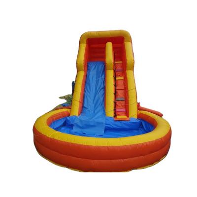 China Best Plato 0.55mm PVC Tarpaulin Single Lane Inflatable Water Slide Small Inflatable Water Slide With Pool for sale