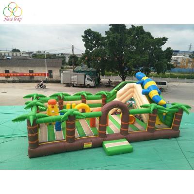 China PVC Safari Inflatable Amusement Park Big Bounce Kids Blow Up Theme Park for sale