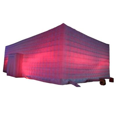 China High Quality Oxford Tarpaulin LED Lights Big Marquee Event Tent Cube Inflatable Camping Tent Outdoor Inflatable Party Tent for sale