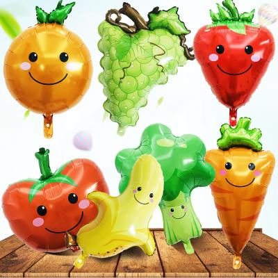 China Party Decoration Designs New Fruit Cartoon and Vegetable Shaped Aluminum Film Balloons Children's Birthday Party Decoration for sale