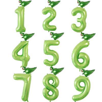 China Party Decoration Design New Large Green 40 Inch Foil Balloon 0-9 Number Balloons For Happy Birthday Party Decoration for sale