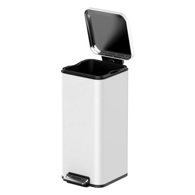 China Sustainable Custom Waste Bin White Trash Bin 30l for sale